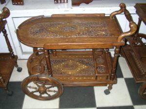 Wood Trolley - Khan Brothers Onyx Handicrafts